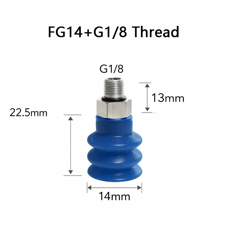 10PCS Pneumatic Vacuum Sucker FG Series with Fittings M5/G1/8 /G1/4 Silicone Suction Cup Injection Molding Machine Accessories-BOLTTE
