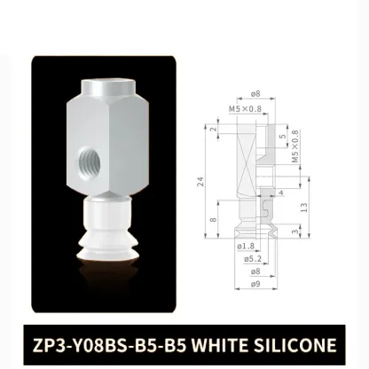 Pneumatic Vacuum Suction Cup with Fittings ZP3-Y04/06/08/10/13/16BN/BS-B5-B5 Mechanical Arm Sucker Robot Automation Tool-BOLTTE