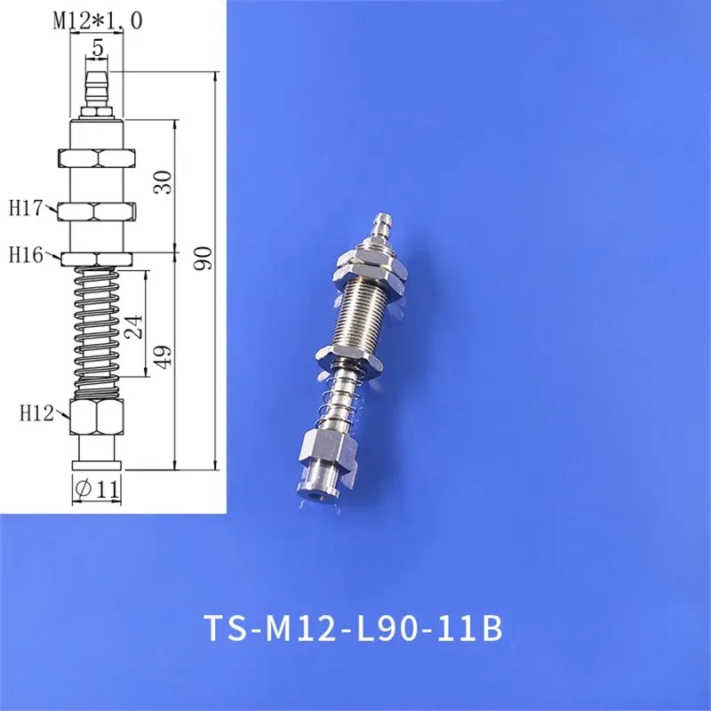 Tianxing Robot Vacuum Suction Cup Fitting M10/M12 Extend Thread Top Air Intake Sucker Buffer Connecting Rod Automation Tools-BOLTTE