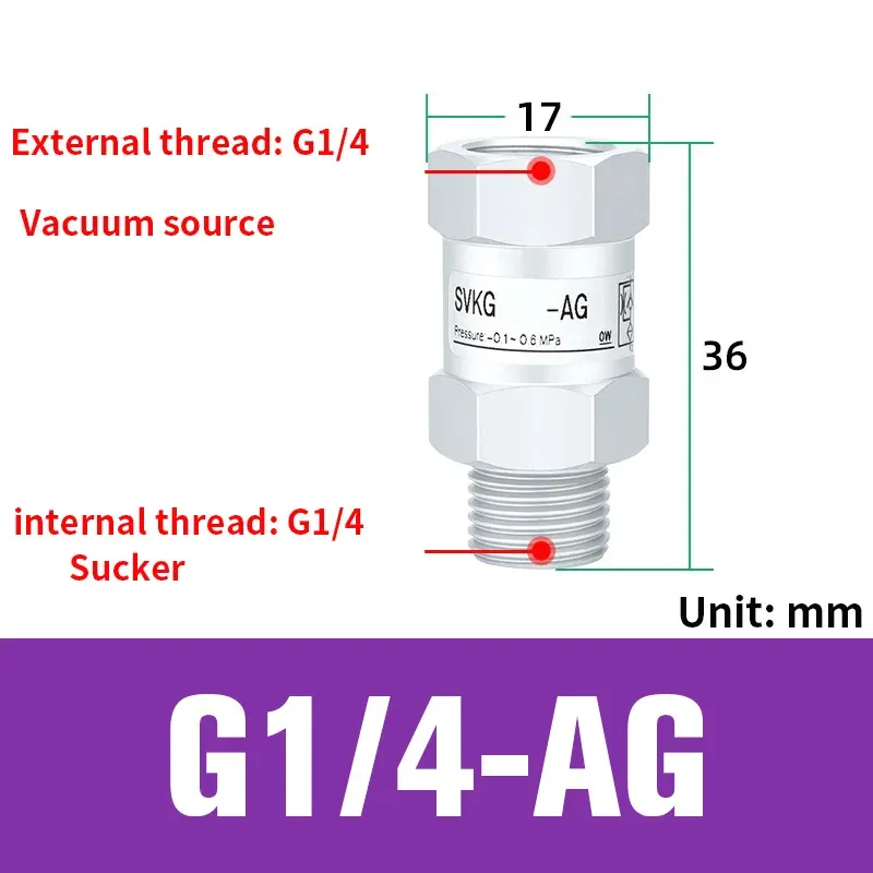 Vacuum logic valve SVKG safety valve check valve SVK-G1/8xG1/4/G3/8xG1/2-IG-AG suction cup-BOLTTE