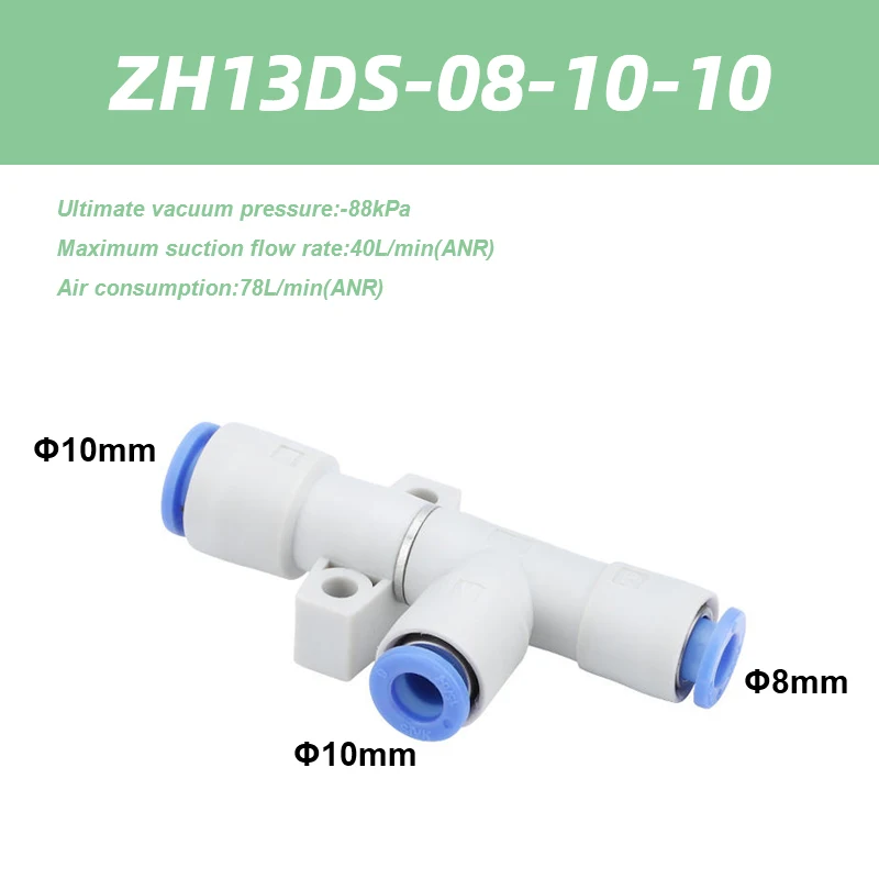 ZH Series Vacuum Ejector Body Ported Type One-touch ZH05DS-06-06-06 ZH07DL-06-06-06 Screw-in ZH05DS-01-01-01 ZH13DS-01-02-02-BOLTTE