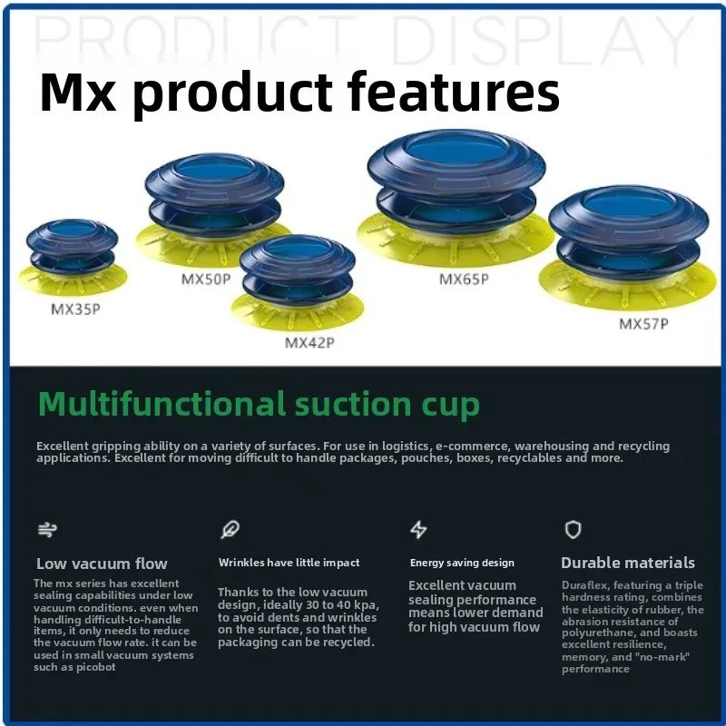 Manipulator vacuum suction cup MX25P/35P/42/50/57/65P. G38M.00 soft bag