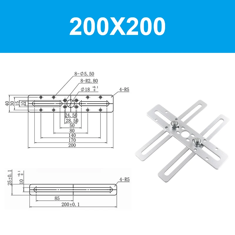 Oblique arm machine, jig frame, manipulator accessories, clamps, holders, vacuum suction cup seat fixed 200X200mm-BOLTTE