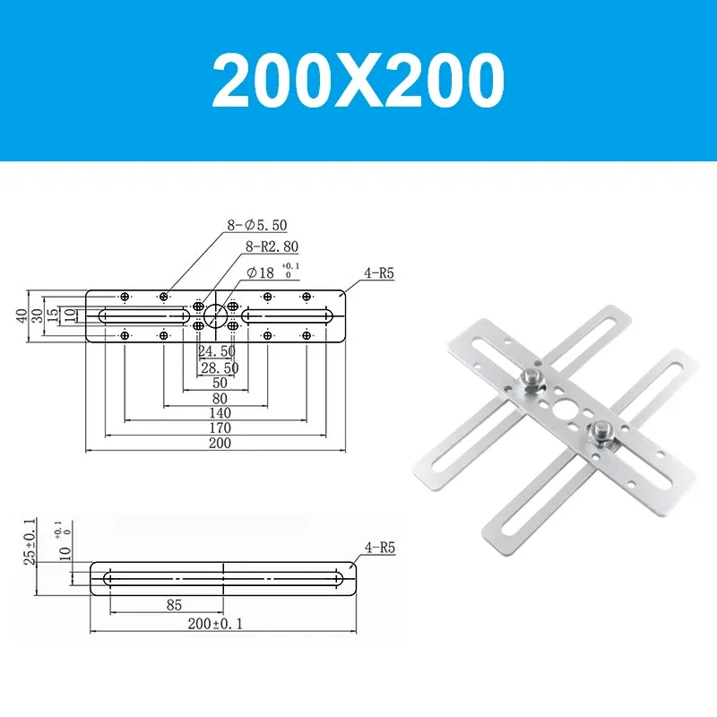 Oblique arm machine, jig frame, manipulator accessories, clamps, holders, vacuum suction cup seat fixed 200X200mm-BOLTTE