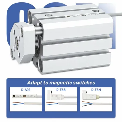  air cylinder CQMB/CDQMB bore 50mm double acting compact rod  guide pneumatic ram cylinder stroke 5/10/15/20/25/30mm