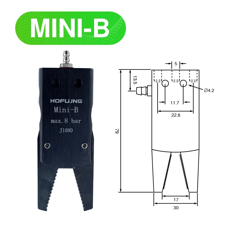 hofujng Pneumatic MINI gripper J1080/1060 Manipulator Accessories Mechanical Fixture Water Spout Clip for industrial robot-BOLTTE