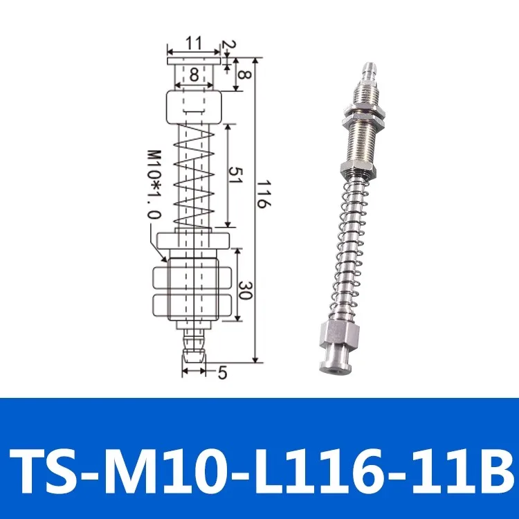Tianxing Robot Vacuum Suction Cup Fitting M10/M12 Extend Thread Top Air Intake Sucker Buffer Connecting Rod Automation Tools-BOLTTE