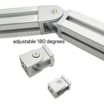 Zinc Alloy Adjustable Hinge Connector for 2020/3030/4040 Classic Metal Industrial Aluminum Profile with Sliding Base Hinge