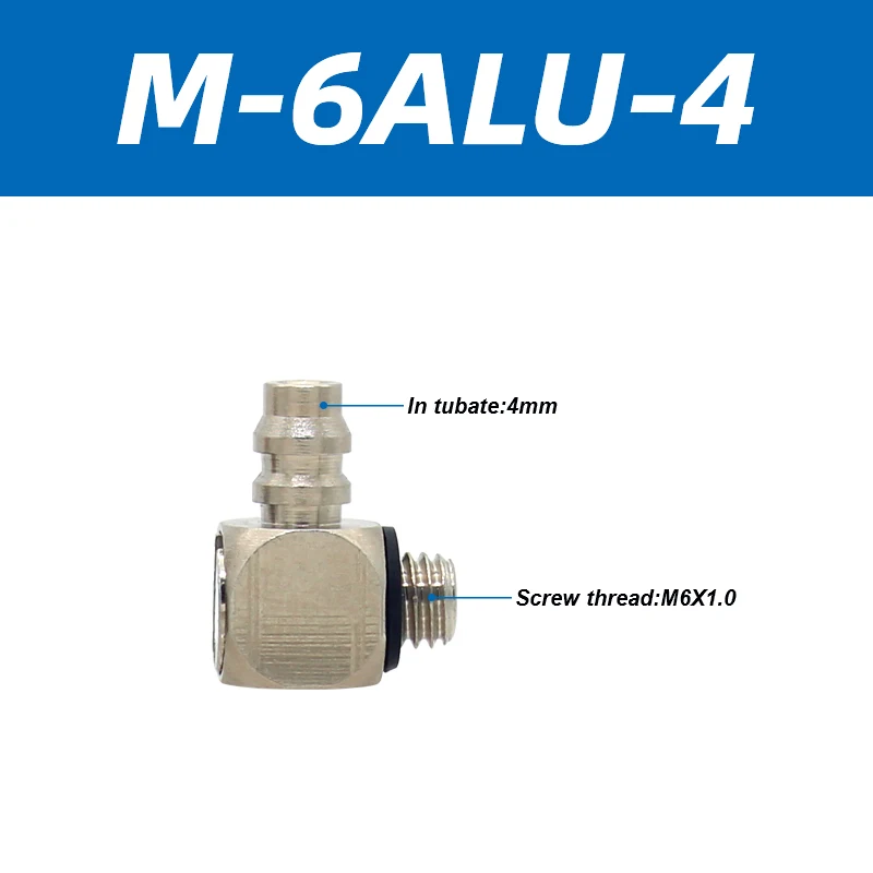 M Series Miniature Fittings M-5AU-4 M-5ALU-4 Male Barb Pneumatic Pipe Air Hose Quick Fitting Mini Connector M3 M4 M5 M6-BOLTTE