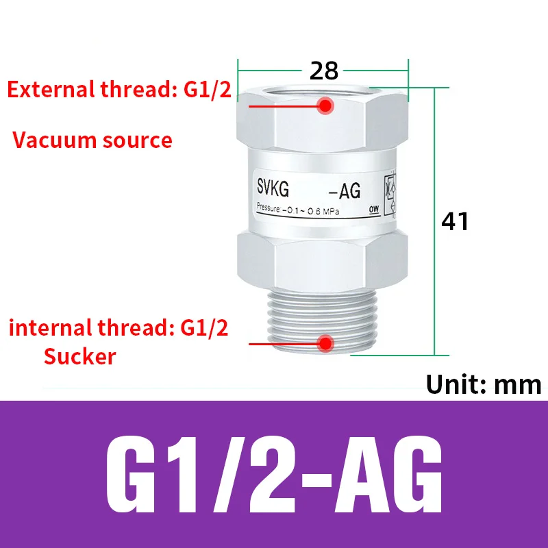 Vacuum logic valve SVKG safety valve check valve SVK-G1/8xG1/4/G3/8xG1/2-IG-AG suction cup-BOLTTE