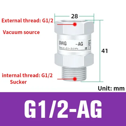 Vacuum logic valve SVKG safety valve check valve SVK-G1/8xG1/4/G3/8xG1/2-IG-AG suction cup-BOLTTE