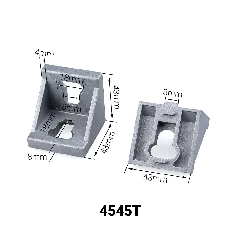 20/10/5Pcs Corner Fitting Angle Aluminum Connector Bracket Fastener 2020 3030 4040 4545 for Aluminium Profile