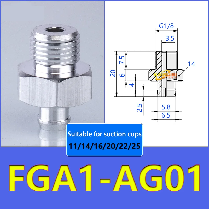 5pcs FGA Series Vacuum Suction Cups, corrugated vacuum suction cup nozzle FGA11/14/16/20/22/25/33/43/53/78-BOLTTE