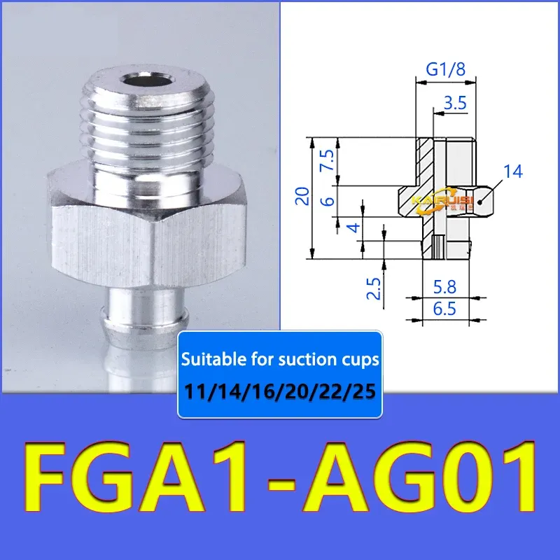5pcs FGA Series Vacuum Suction Cups, corrugated vacuum suction cup nozzle FGA11/14/16/20/22/25/33/43/53/78-BOLTTE