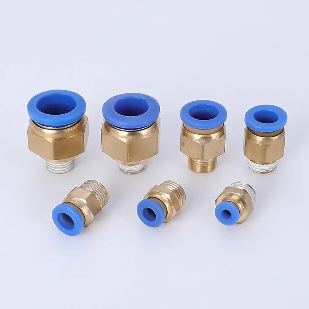 Pneumatic Fittings PC PC4/6-M6/M8/M10/M12 Male Metric Thread Pipe Connector Brass Push In Quick Connector Air Hose Plumbing-BOLTTE
