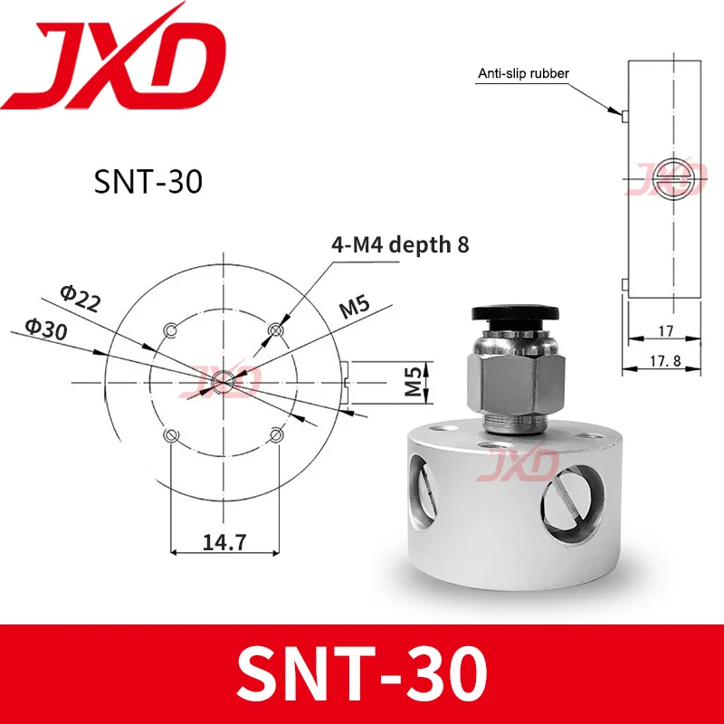 JXD Bernoulli Gripper NF20-06-A-M5F NF40-06-A-18F NF60-06-A-18F Aluminum Alloy Metal Non-contact Vacuum Suction Cup-BOLTTE