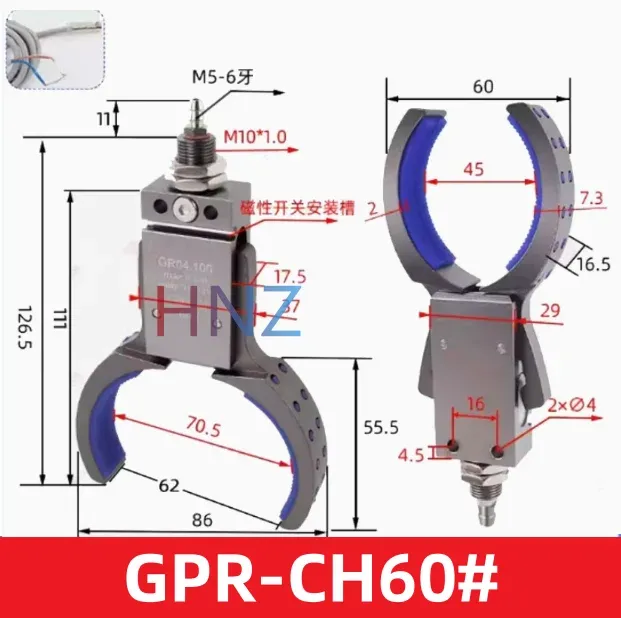 Robot Pipe Round Preform Clamp with Magnetic Induction Mini Pneumatic Clamp GPR-CH30/40/50/60