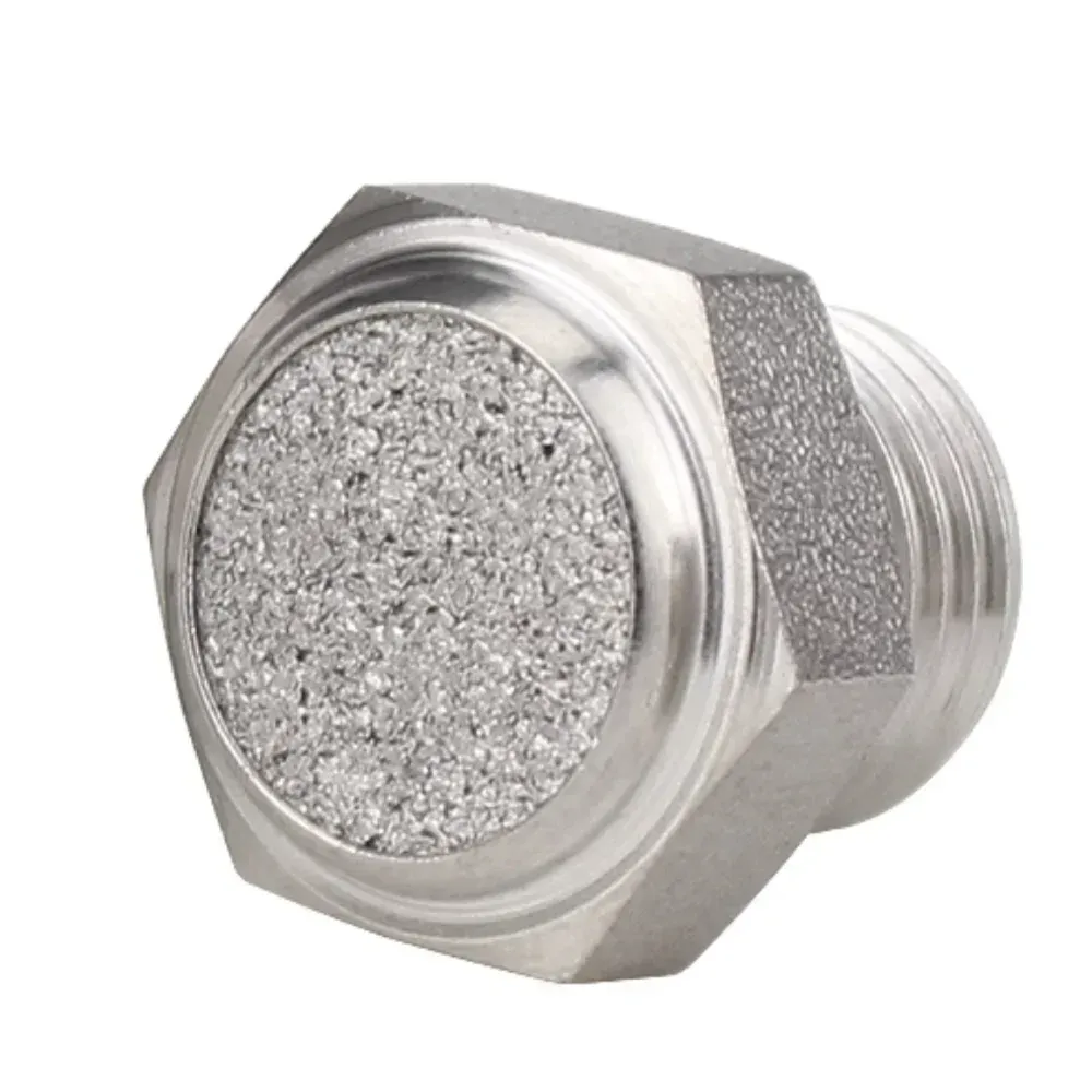 M5 1/8" 1/4" 3/8" 1/2" -2" BSP NPT Male Pneumatic Air 304 316 Stainless Steel Exhaust Muffler Silencers Fitting Noise Filter-BOLTTE