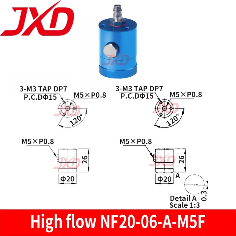 JXD Bernoulli Gripper NF20-06-A-M5F NF40-06-A-18F NF60-06-A-18F Aluminum Alloy Metal Non-contact Vacuum Suction Cup-BOLTTE