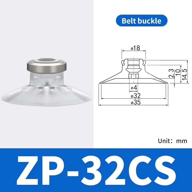 Pneumatic Vacuum Suction Cup with Holder ZP10CN/CS Silicone Sucker for Injection Molding Machine Robot Arm Automation Fitting