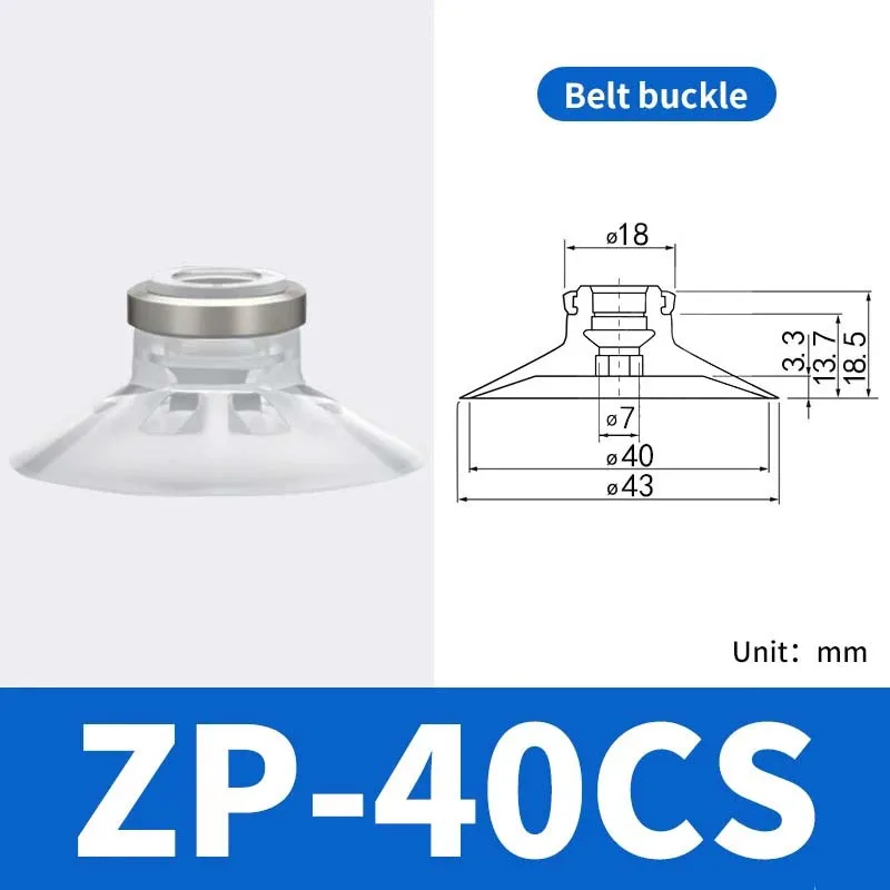 Pneumatic Vacuum Suction Cup with Holder ZP10CN/CS Silicone Sucker for Injection Molding Machine Robot Arm Automation Fitting