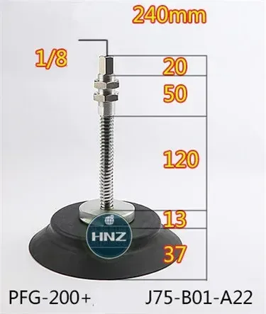 Vacuum suction cup hardware support set PFG-120-250 top air inlet metal rod A18 / A22