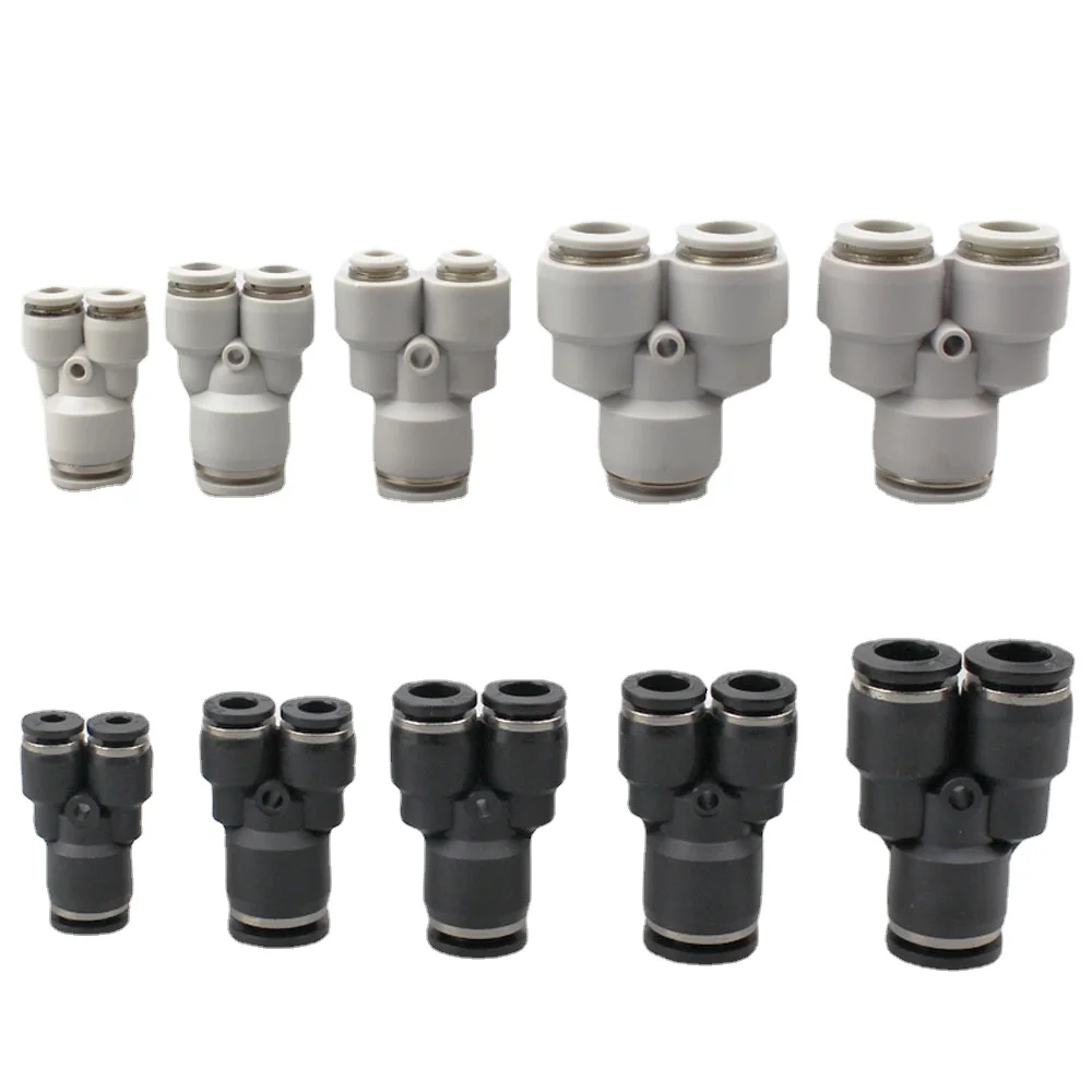 Fit 3 4 6 8 10 12 14 16mm Tube Reducer Y 3 Ways Splitter Plastic Pneumatic Air Pipe Fitting Fittings Push In Connector Coupler-BOLTTE
