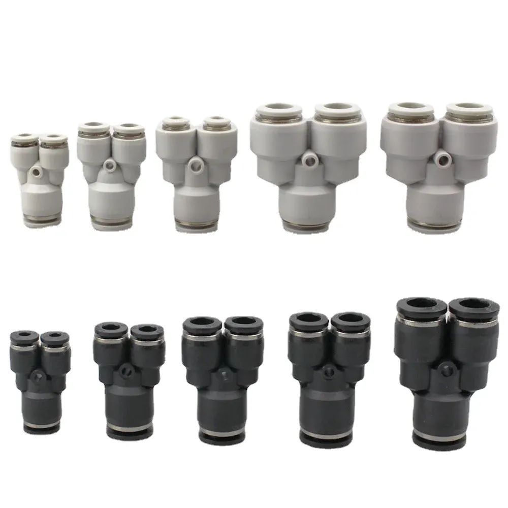 Fit 3 4 6 8 10 12 14 16mm Tube Reducer Y 3 Ways Splitter Plastic Pneumatic Air Pipe Fitting Fittings Push In Connector Coupler-BOLTTE