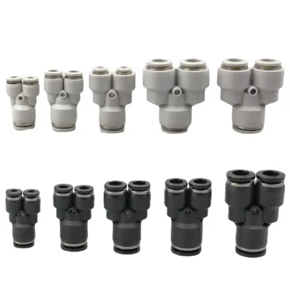 Fit 3 4 6 8 10 12 14 16mm Tube Reducer Y 3 Ways Splitter Plastic Pneumatic Air Pipe Fitting Fittings Push In Connector Coupler-BOLTTE