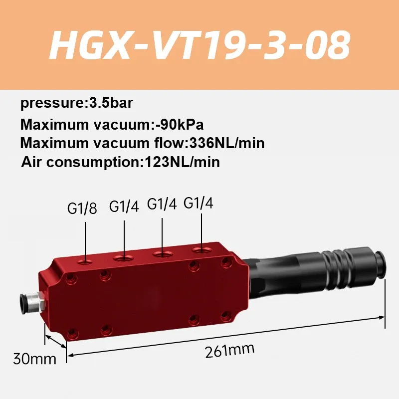 HGX Multi-Stage Vacuum Generator HGX-VT18-2 HGX-VT18-3-08 18/19/20 Pump Suction External Pneumatic Large Flow-BOLTTE