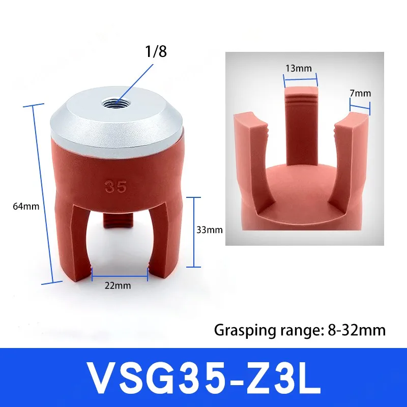 Mechanical Arm Flexible Gripper Silicone Pneumatic Soft Finger Fixture Suction Cup Claw