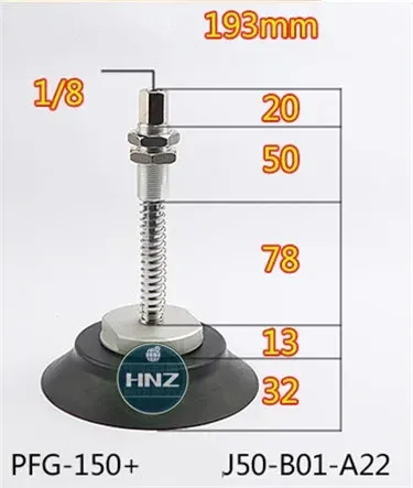 Vacuum suction cup hardware support set PFG-120-250 top air inlet metal rod A18 / A22