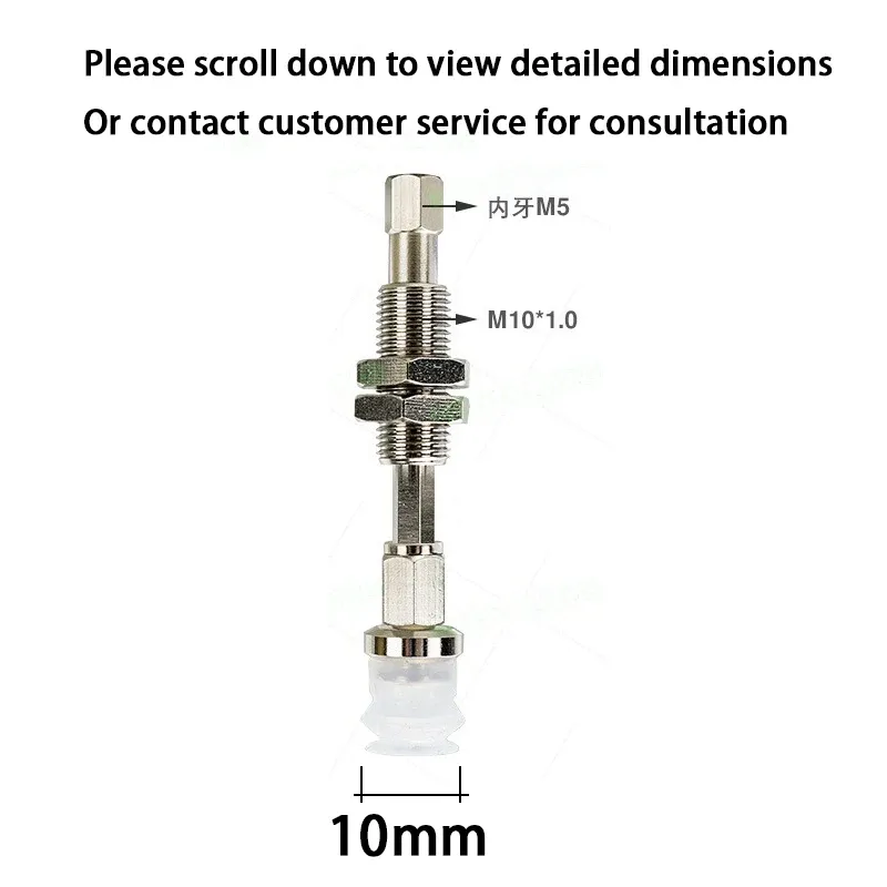 Pneumatic Vacuum Suction Cup with Connecting Rod Fittings ZPT 10mm-50mm Buffer Stroke Non Rotatable Mounting Bracket Assembly-BOLTTE
