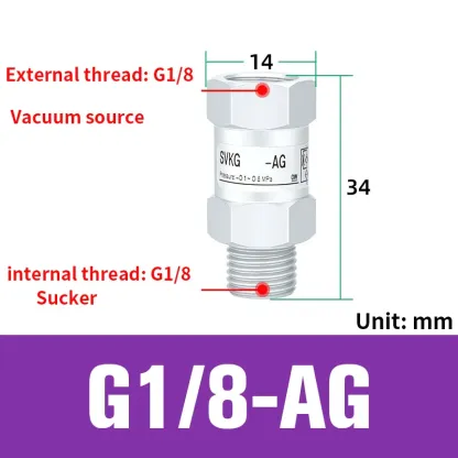 Vacuum logic valve SVKG safety valve check valve SVK-G1/8xG1/4/G3/8xG1/2-IG-AG suction cup-BOLTTE