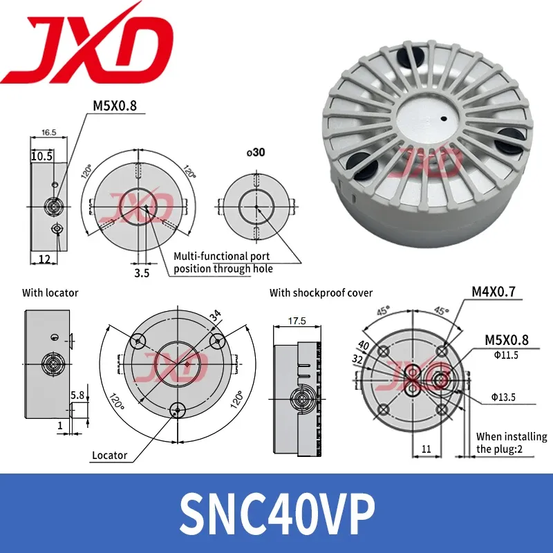 JXD Bernoulli Gripper NF20-06-A-M5F NF40-06-A-18F NF60-06-A-18F Aluminum Alloy Metal Non-contact Vacuum Suction Cup-BOLTTE