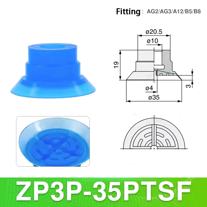 10PCS Pneumatic Vacuum Sucker Packing Machine Vacuum Bag Opening Suction Cup ZP3P  Injection Molding Machine Manipulator Parts-BOLTTE