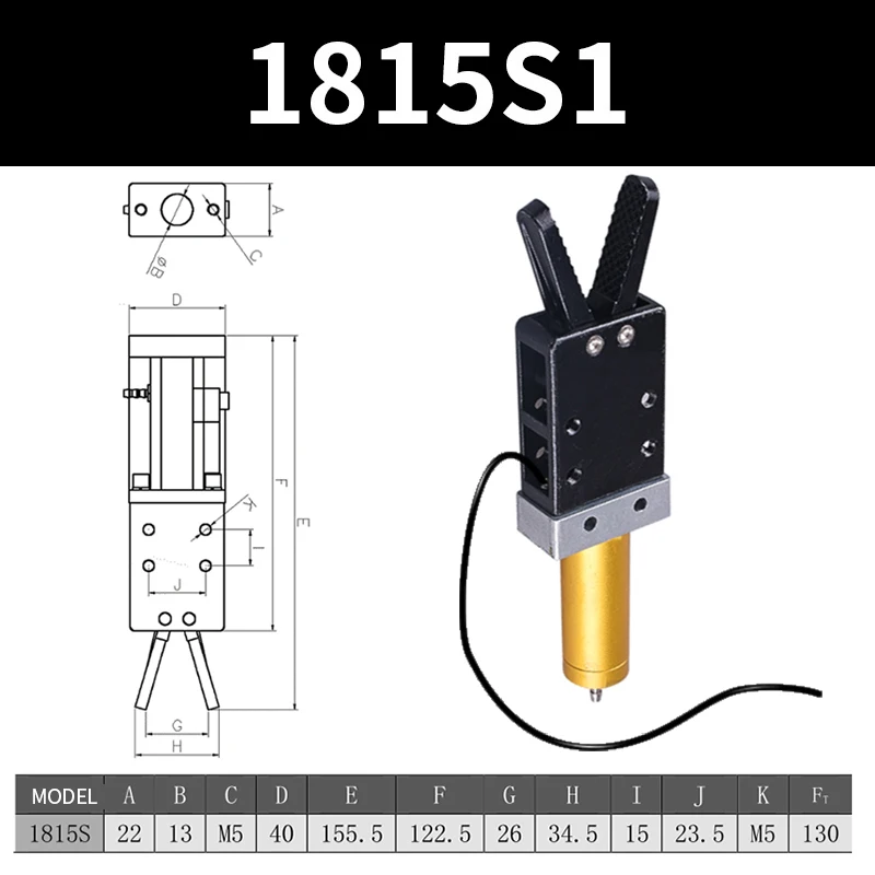1815S Series With Sensor Robot Arm Injection Molding Machin Pneuamtic Hose  Air Cylinder Robotic Gripper Clamp-BOLTTE