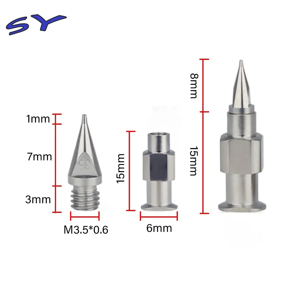 SY High Precision One-Piece Glue Dispensing Needle, Double Thread Tapered Needle Tip Integrated Conical, 304Stainless Steel-BOLTTE