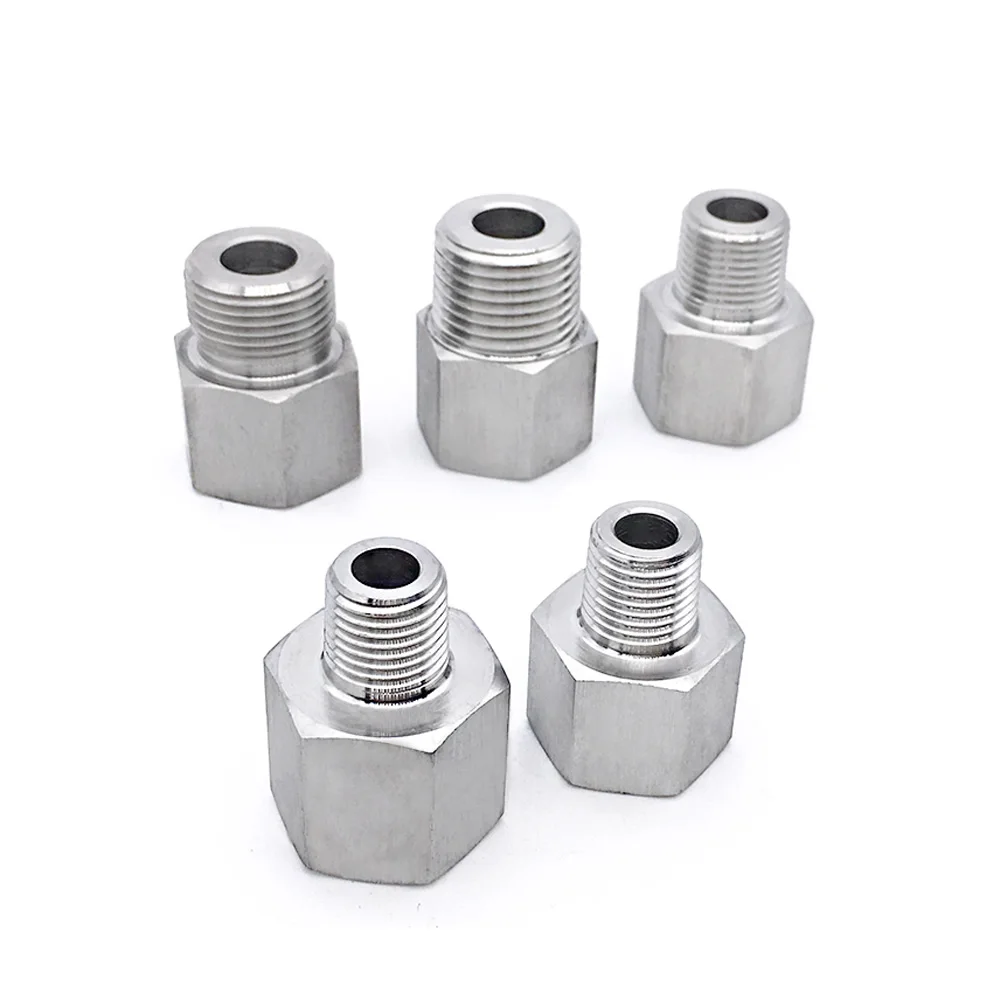 M10/14/20 1/8" 1/4" 3/8" 1/2" BSP NPT Female Male Stainlessl Reducer Bushing Pipe Fitting Connector Coupler High Pressure Gauge-BOLTTE