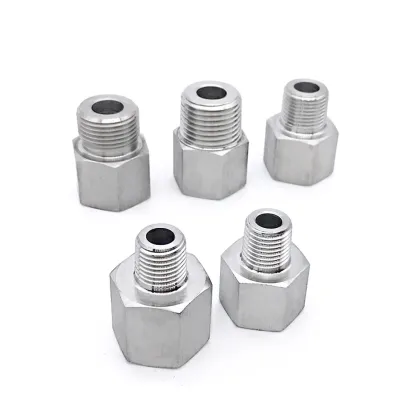 M10/14/20 1/8" 1/4" 3/8" 1/2" BSP NPT Female Male Stainlessl Reducer Bushing Pipe Fitting Connector Coupler High Pressure Gauge-BOLTTE