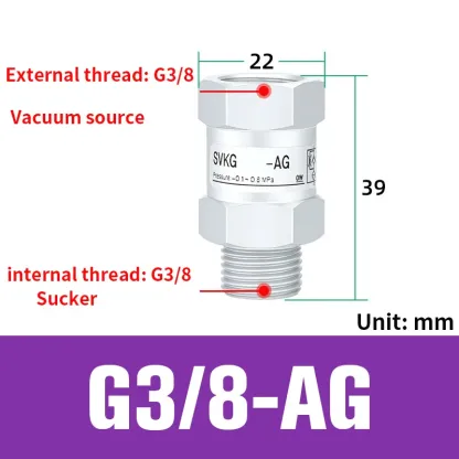 Vacuum logic valve SVKG safety valve check valve SVK-G1/8xG1/4/G3/8xG1/2-IG-AG suction cup-BOLTTE