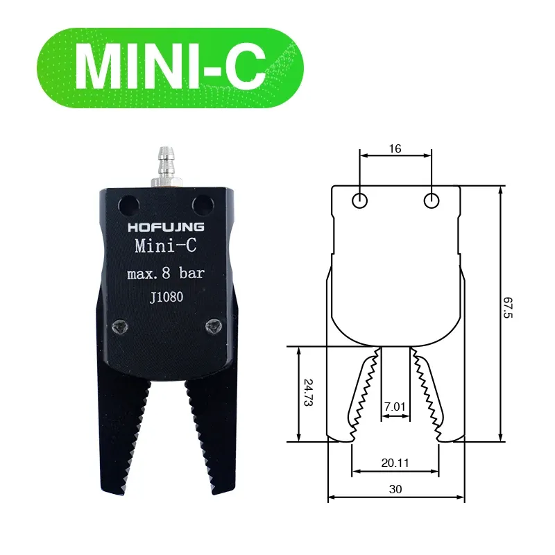 hofujng Pneumatic MINI gripper J1080/1060 Manipulator Accessories Mechanical Fixture Water Spout Clip for industrial robot-BOLTTE