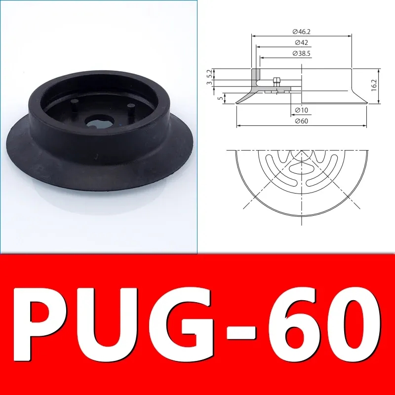 Nitrile Rubber Suction Cups Vacuum Suction Cups Manipulator Accessories Strong Suction Nozzles PUG40/50/60/80/100/120/150-BOLTTE