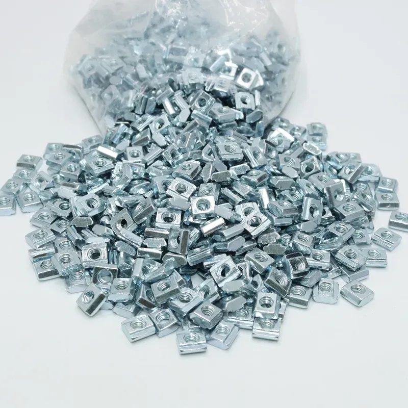100P/lot T Block Square Nut M3 M4 M5 M6 M8 Slot T-nut Sliding Nuts for 2020 3030 4040 4545 Profile Aluminum Furniture 3d printer
