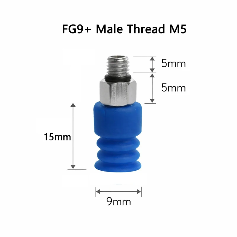 10PCS Pneumatic Vacuum Sucker FG Series with Fittings M5/G1/8 /G1/4 Silicone Suction Cup Injection Molding Machine Accessories-BOLTTE