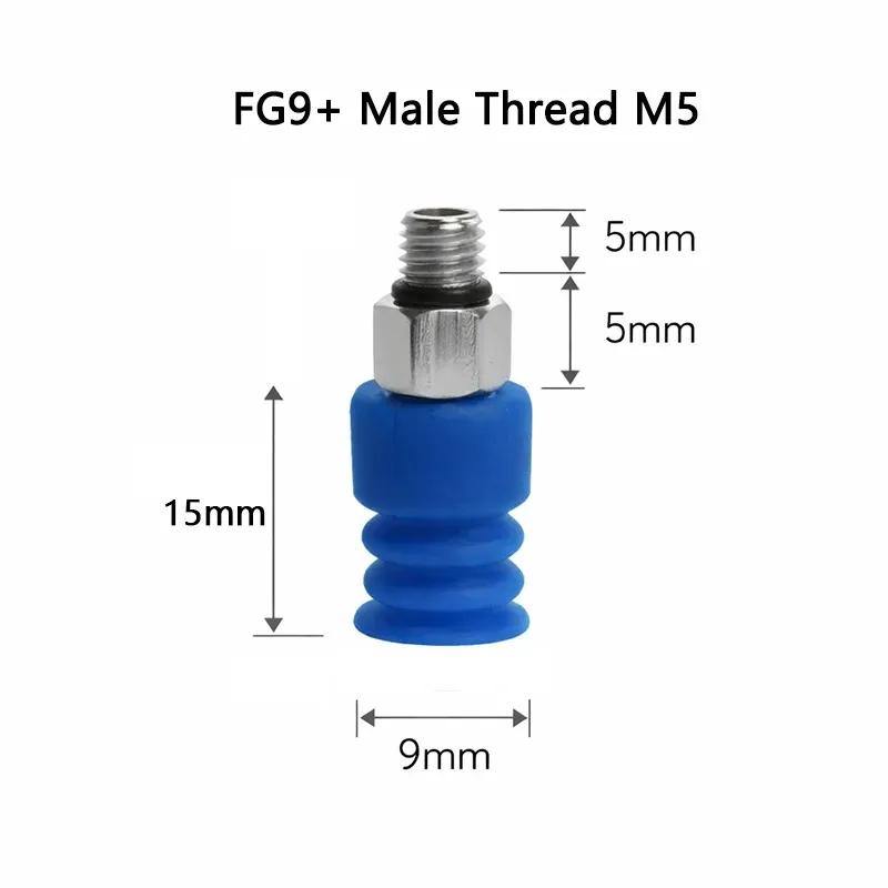 10PCS Pneumatic Vacuum Sucker FG Series with Fittings M5/G1/8 /G1/4 Silicone Suction Cup Injection Molding Machine Accessories-BOLTTE