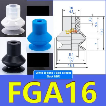 5pcs FGA Series Vacuum Suction Cups, corrugated vacuum suction cup nozzle FGA11/14/16/20/22/25/33/43/53/78-BOLTTE