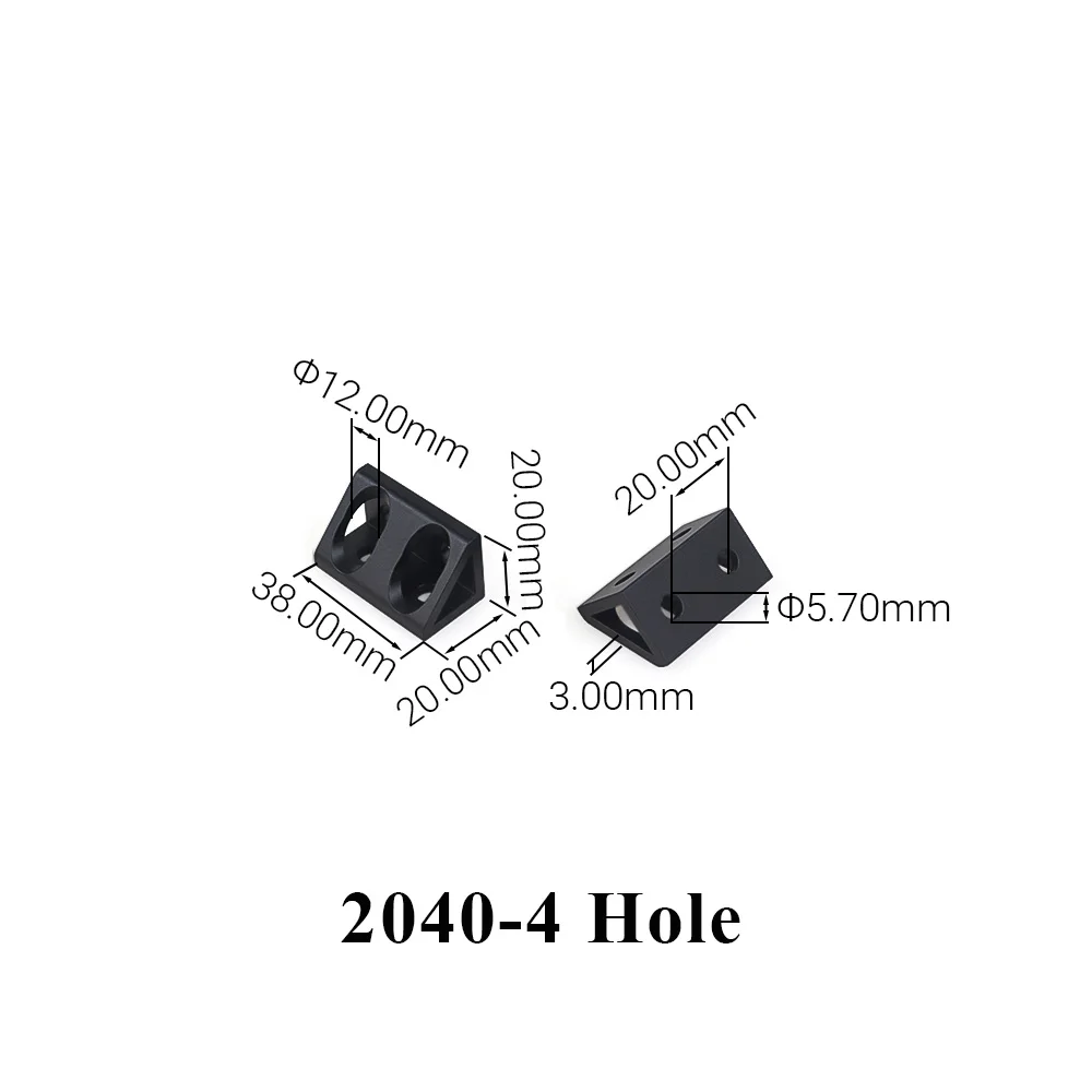 4Pcs/Lot Aluminum Profile Right Angle Triangle Block Triangle Connector Bracket for 2020 3030 4040 4545 2040 3060 Alu Profiles