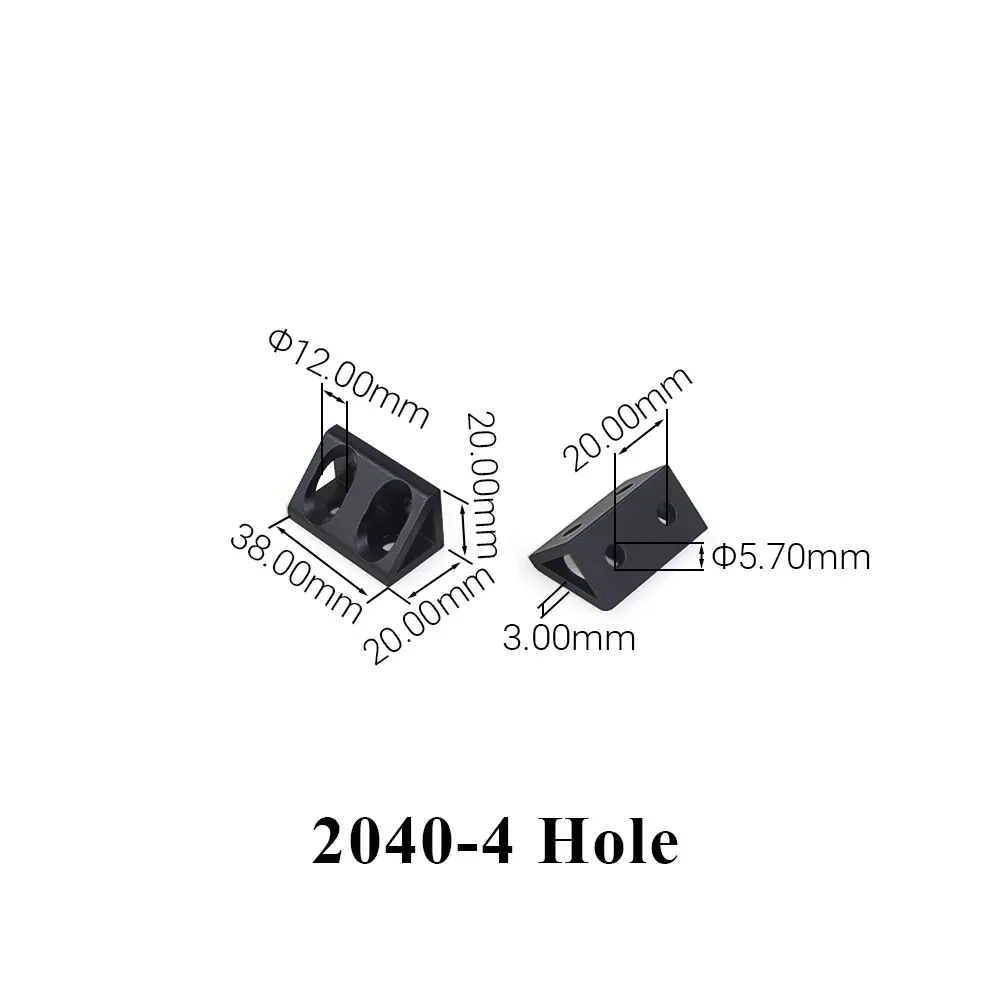 4Pcs/Lot Aluminum Profile Right Angle Triangle Block Triangle Connector Bracket for 2020 3030 4040 4545 2040 3060 Alu Profiles
