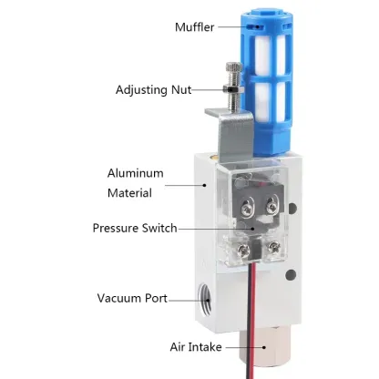 Vacuum Generator with Switch CV-10HS Exhaust Valve Negative Pressure Control Large Flow Micro Switch Vacuum Manufacturing Valve-BOLTTE
